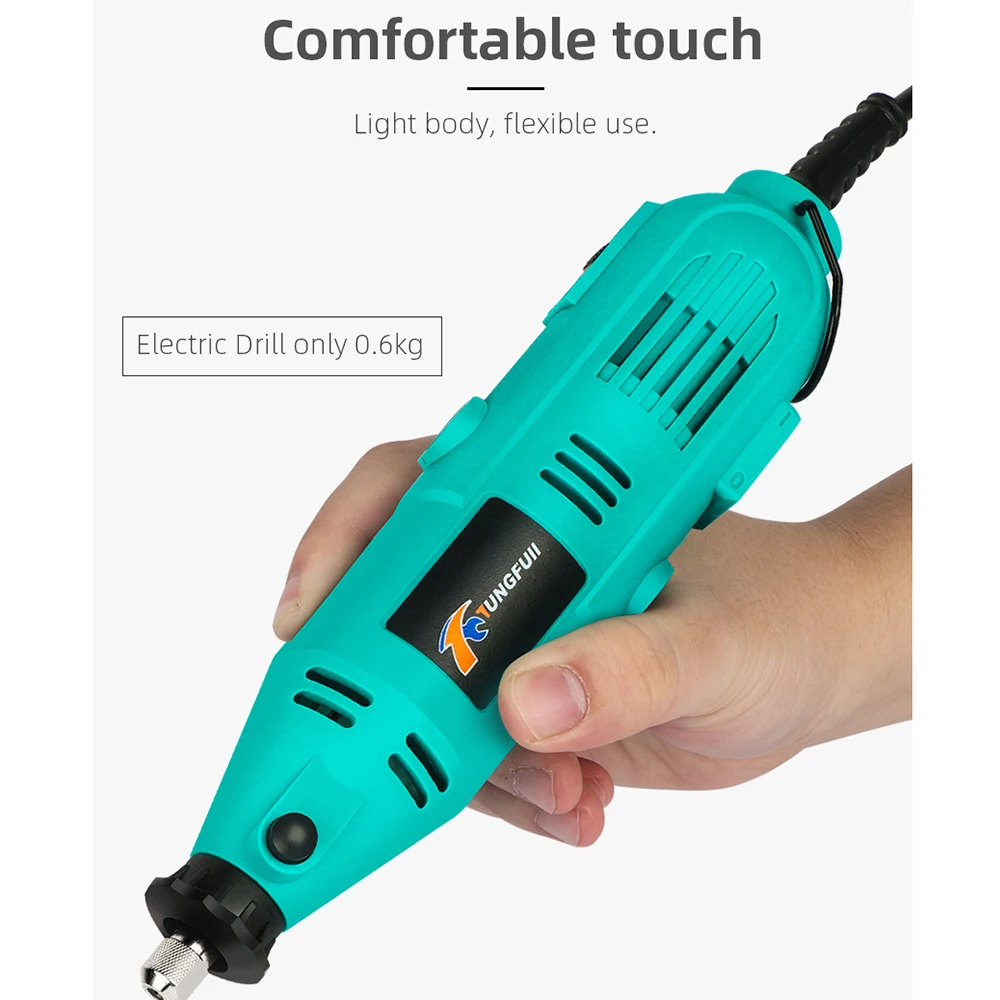 Electric Mini Drill Grinder Engraver Polisher 110V/220V Mini Rotary Tool with Dremel Accessories Variable Speed Power Tool 6