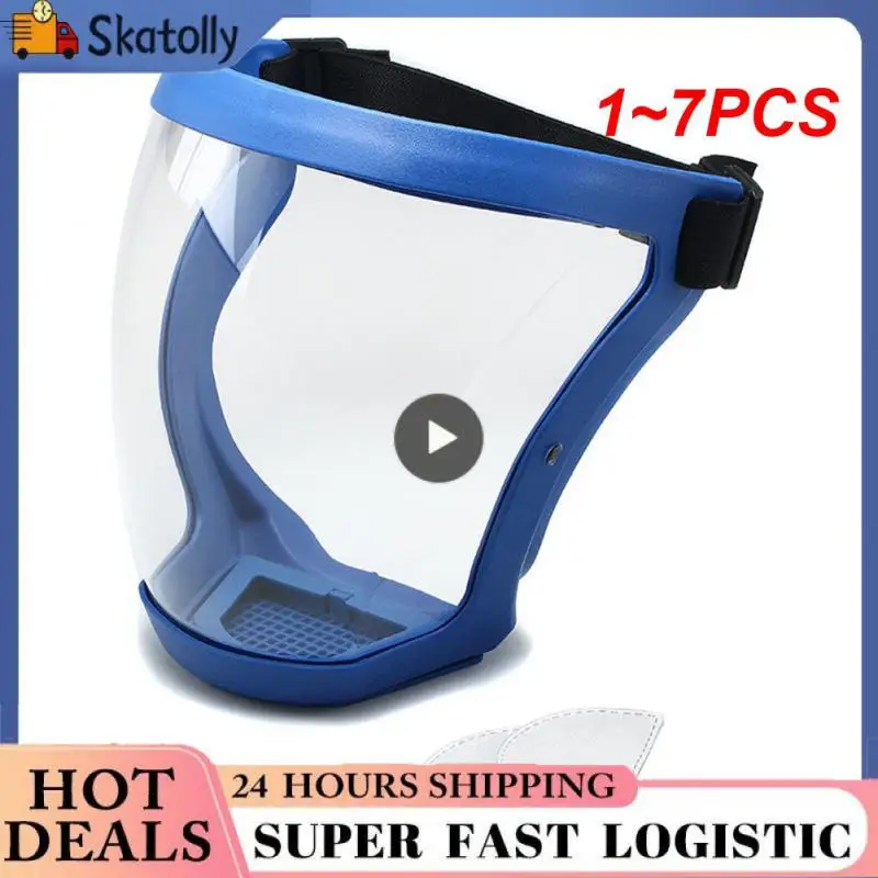 

1~7PCS Transparent Full Face Shield Splash-proof Welding Safety Glasses Face Shield Windproof Mask Unisex Eye Protection Face