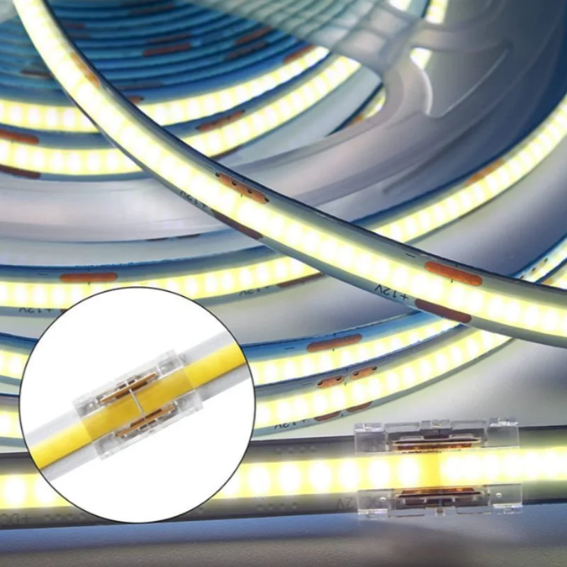 COB LED Wire Connector 2 3 4 Pin Connection Solderless Mini Buckle FCOB RGB CCT LED Strip Lights 5 8 10mm No Dark Area Connector