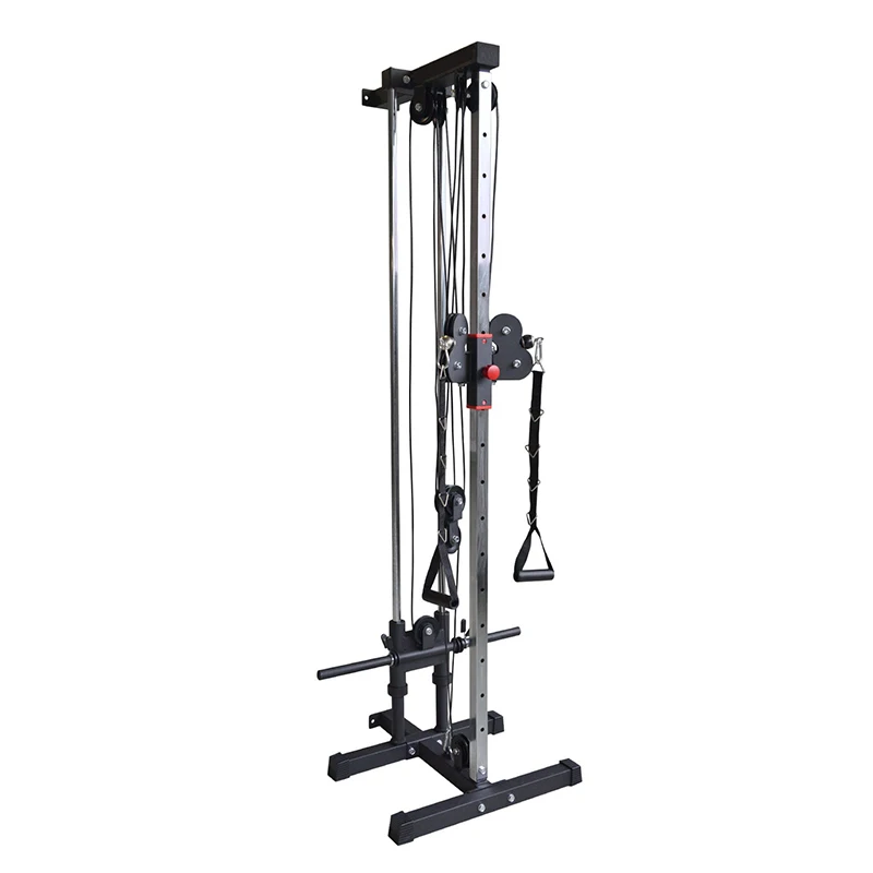 

Mount Cable Station Wall Mounted Tower with Adjustable Dual Pulley System for Functional Home Gym