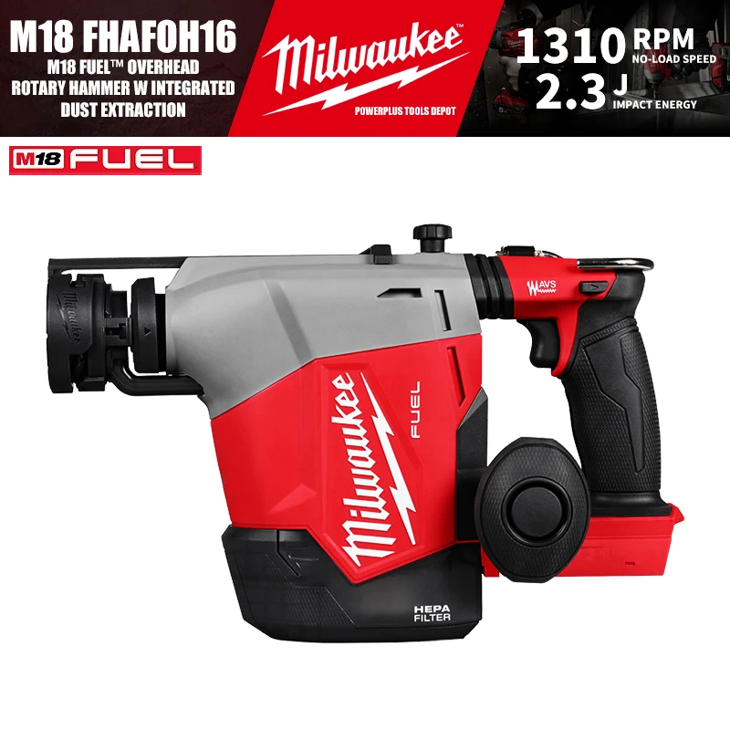 

Milwaukee M18 FHAFOH16/3311 M18 FUEL™ Overhead Rotary Hammer w/ Integrated Dust Extraction 18V Power Tools 2.3J