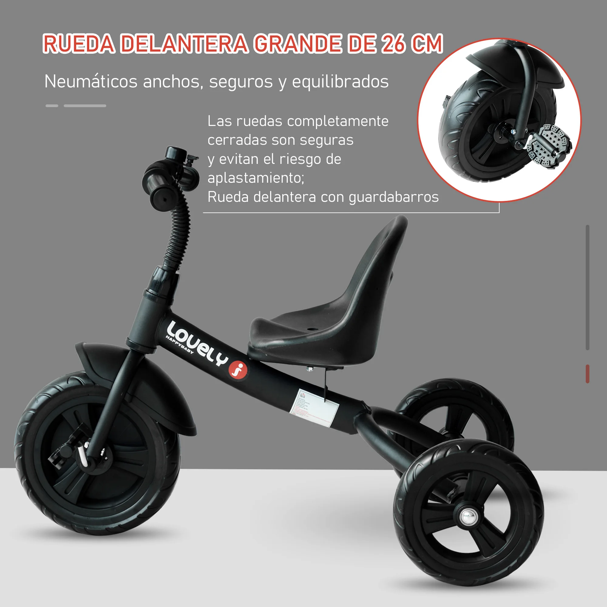 UBRAVOO triciclo pieghevole per bambini con pedali, ruote in PU uniche con effetto ammortizzante elastico, luci fredde, 1-5 anni 26 UBRAVOO triciclo pieghevole per bambini con pedali, ruote in PU uniche con effetto ammortizzante elastico, luci fredde, 1-5 anni 26