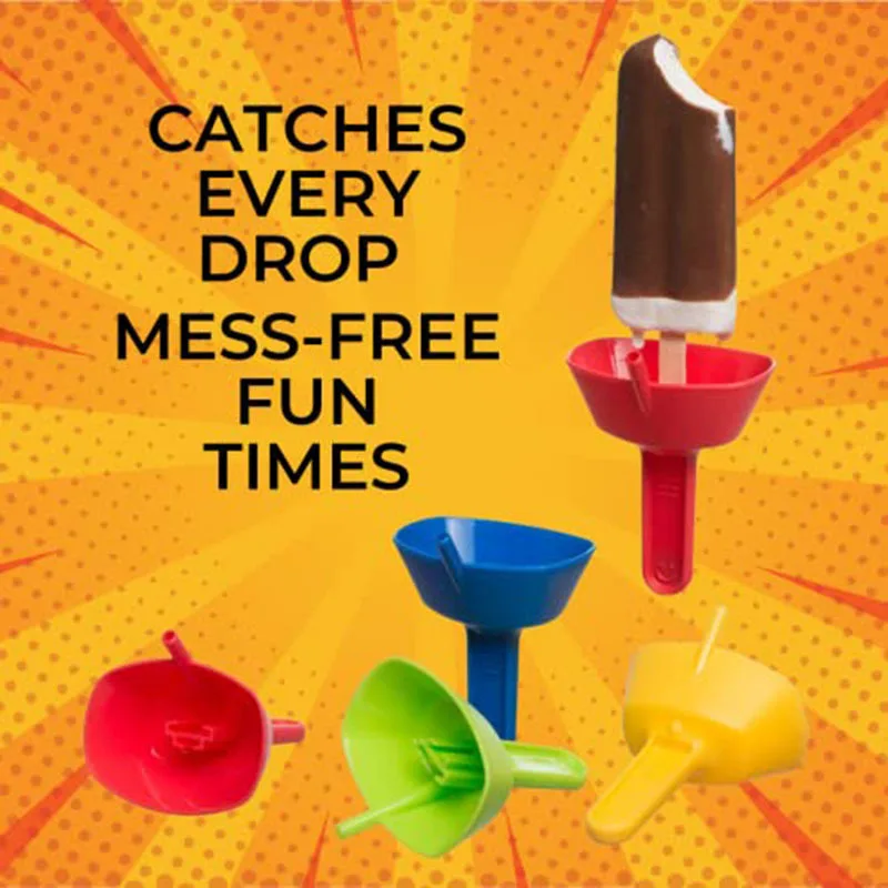Popsicle holder Pop No Drop THE ORIGINAL Popsicle Ice Cream Leak Proof Holder Straw No Mess Portable