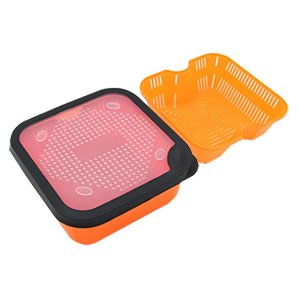Water Drainer Pellet Strainer Fishing Trips Orange Pellet Strainer For Fishing High Ventilation Lid Sieve For Pellets fishing accessories fishing tools fishing tool