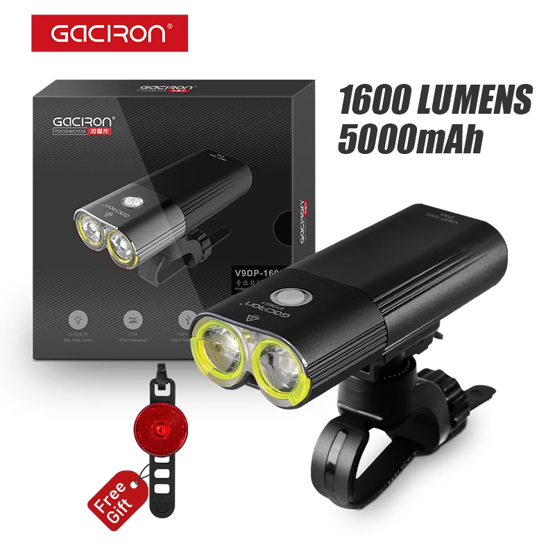 GACIRONMountainSpeedBicycleHeadlightFront1600LumensBikeLight