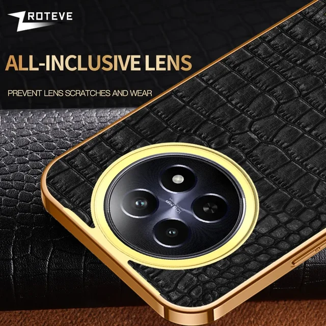 غطاء جلد تمساح سيليكون مطلي من Zroteve ، حافظة لهاتف Realme 12 ، 12x ، 5G ، OPPO ، Realme12 Pro ، Plus