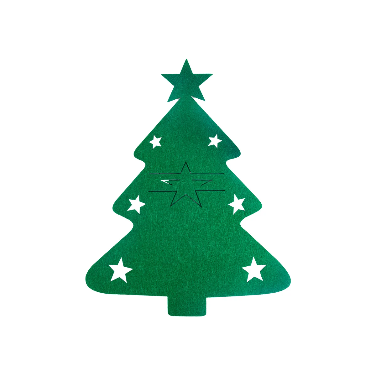 18 Portaposate Natalizi In Feltro Grigio A Forma Di Albero – Riutilizzabili, Per Decorare La Tavola Delle Feste - 3