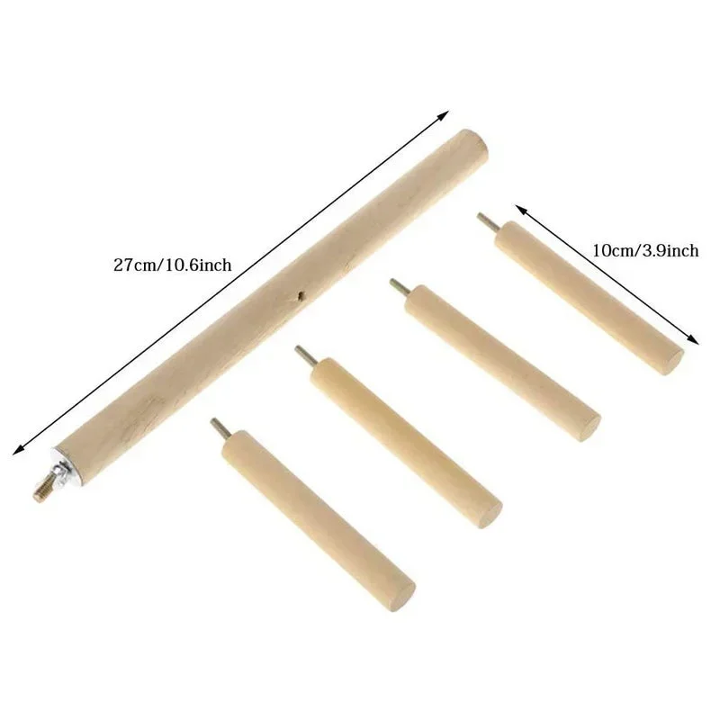 Pet Parrot Bird 4 Layer Stages Toys Natural Wood Rotating Ladder Parakeet Cage Accessories Swing Exercise Toy Birds Accessories