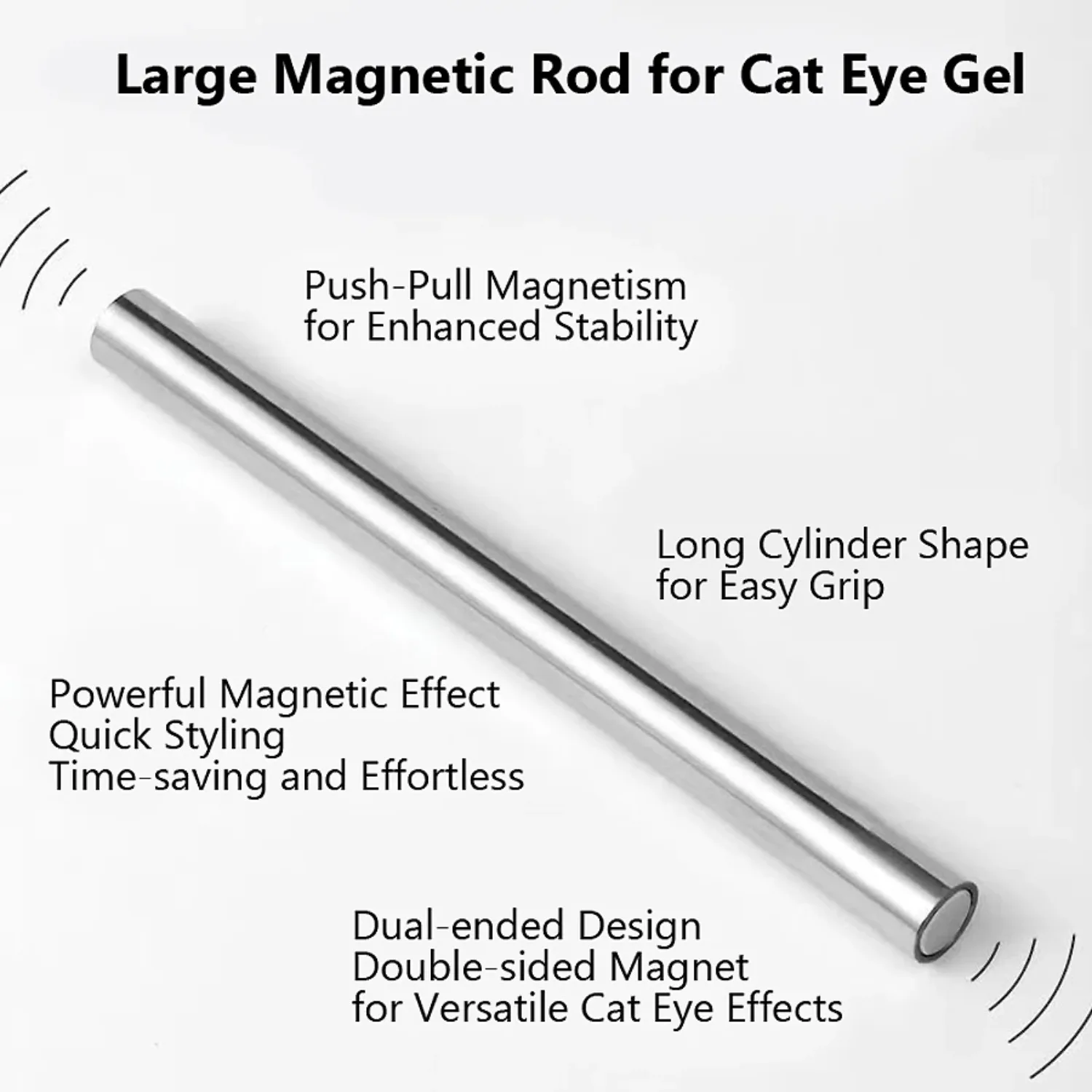 Magnetic Nail Art Tools Cat Eye Nail Stick Cylindrical Magnet for UV Gel Polish Snowlight Glitter Effect Manicure Design