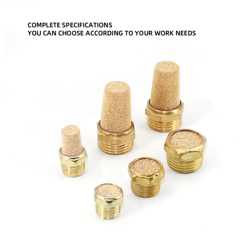 Pneumatic Exhaust Muffler Silencer M5 1/8 1/4 3/8 1/2 3/4 BSP Male Thread For Air Noise Brass Adjustable Long Short BSL SLM SLL