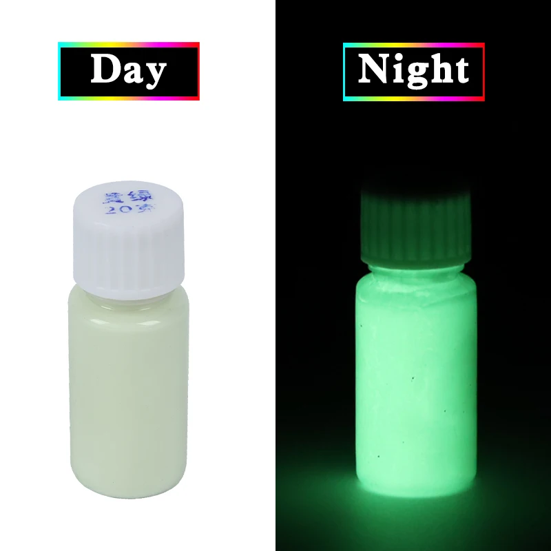 20G 2 Flessen Geel Groen Lichtgevende Verf Glow In The Dark Voor Night Party Decoraties Diy Makeup Arts Ambachten fosfor