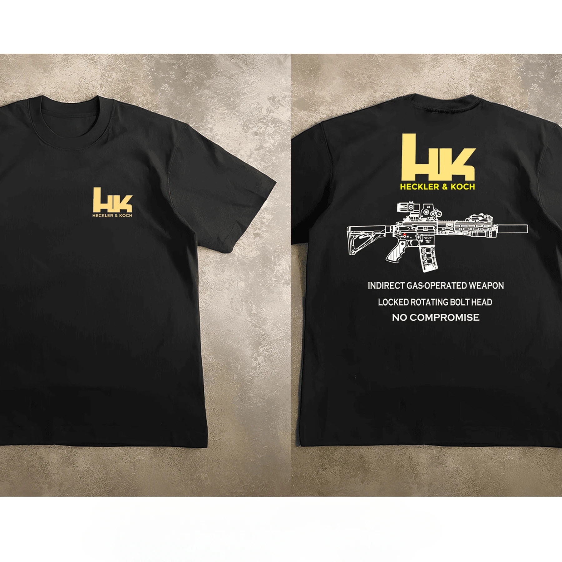 Men's Graphic Heckler & Koch HK416 T-shirt cotton Breathable High quality casual T-shirt Easy sports streetwear