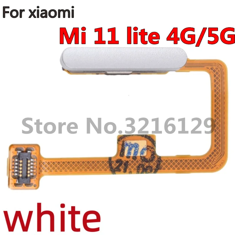 100% Original For Xiaomi Mi 11 Mi11 Lite 4G 5G Fingerprint Sensor Home Return Key Menu Button Flex Ribbon Cable