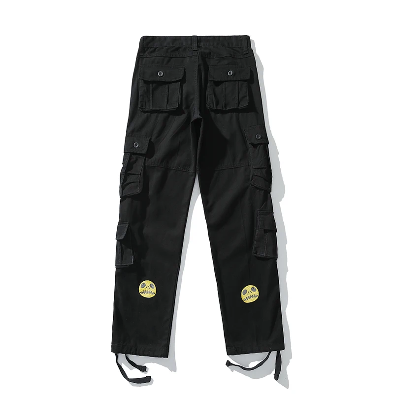 mens cargo trousers Kanye West Grimace Drilling Multi-Pocke Overalls Men Women Straight Streetwear Oversized Cargo Pants Harajuku Casual Trousers black cargos