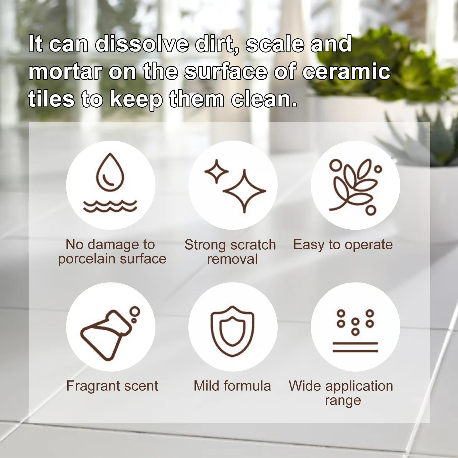 Tile Cleaning Spray Brightening Ceramic Tile Cleaner Toilet Descaling Bathroom Floor Multipurpose Cleaner Scratch Repair