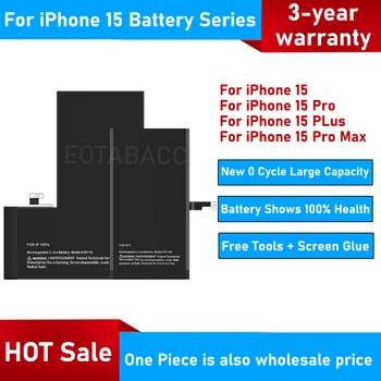 Batteria del telefono cellulare Bateria di ricambio originale per iPhone 15 15 pro 15 plus 15 pro max con strumenti per batteria del telefono cellulare