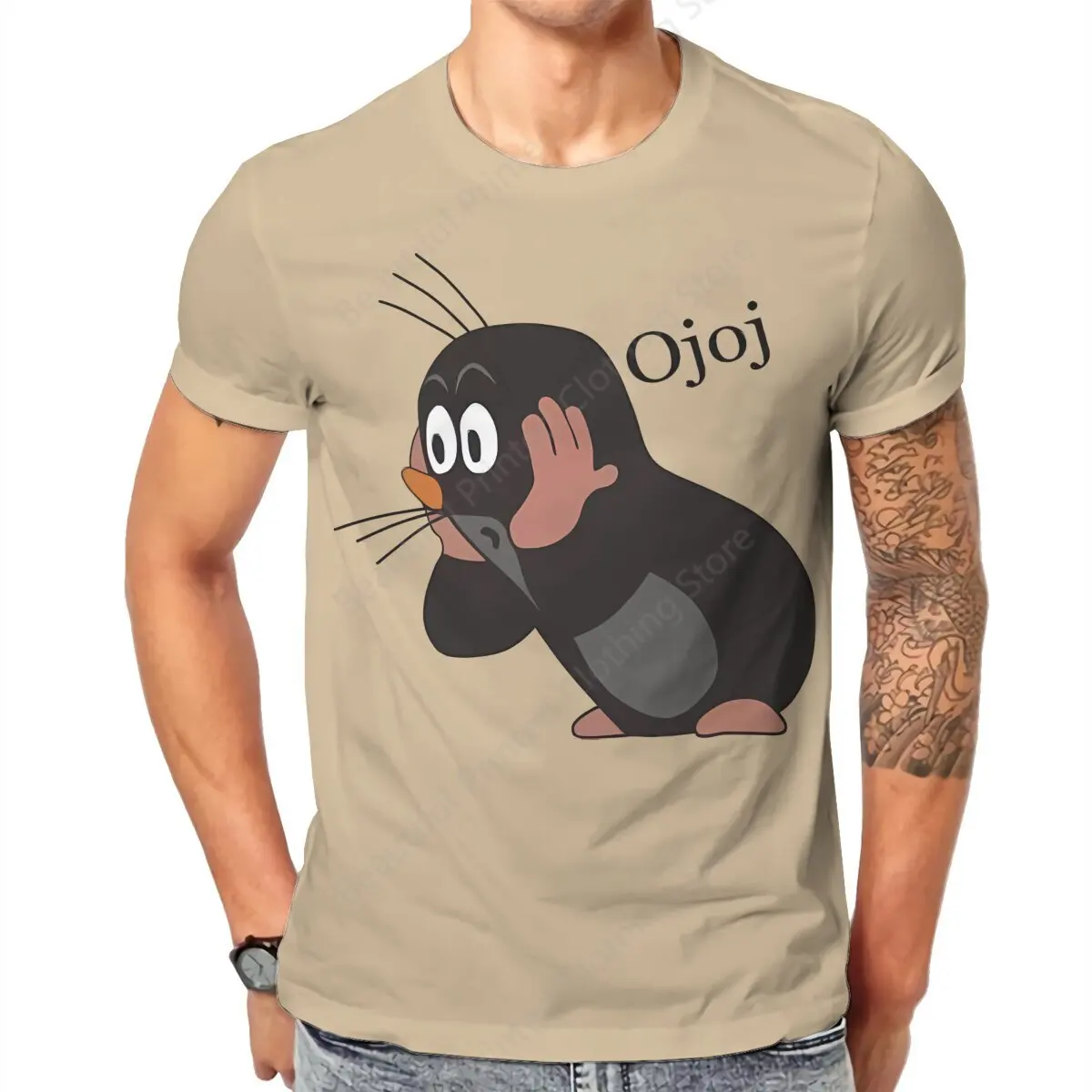 100% Cotton T-shirt The Little Mole Print Cool Men's Women's T-Shirts 1