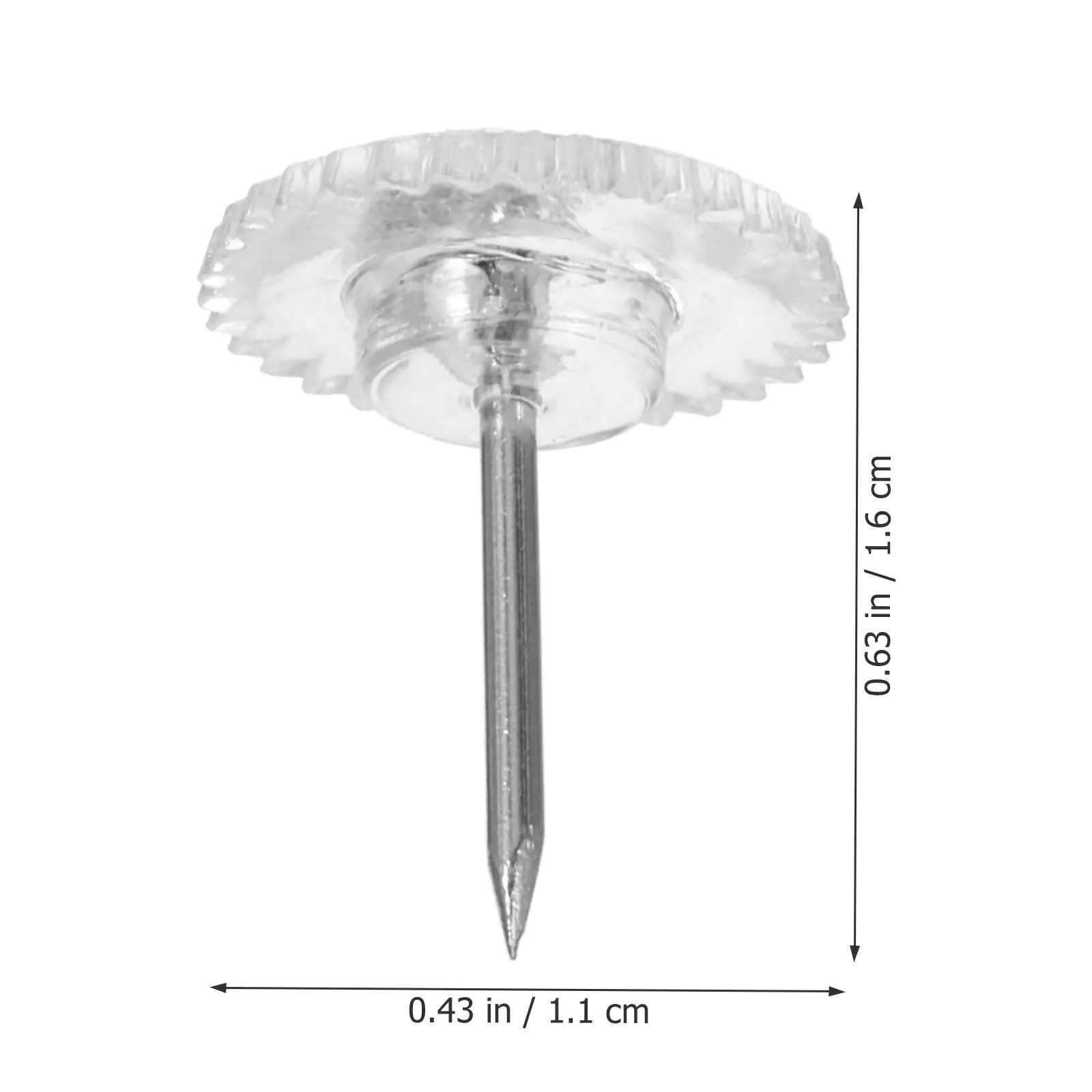 100Pcs Clear Plastic Thumbtack Bulletin Board Push Pins Transparent Office Jumbo Tacks Message Board Decorative Thumbtacks