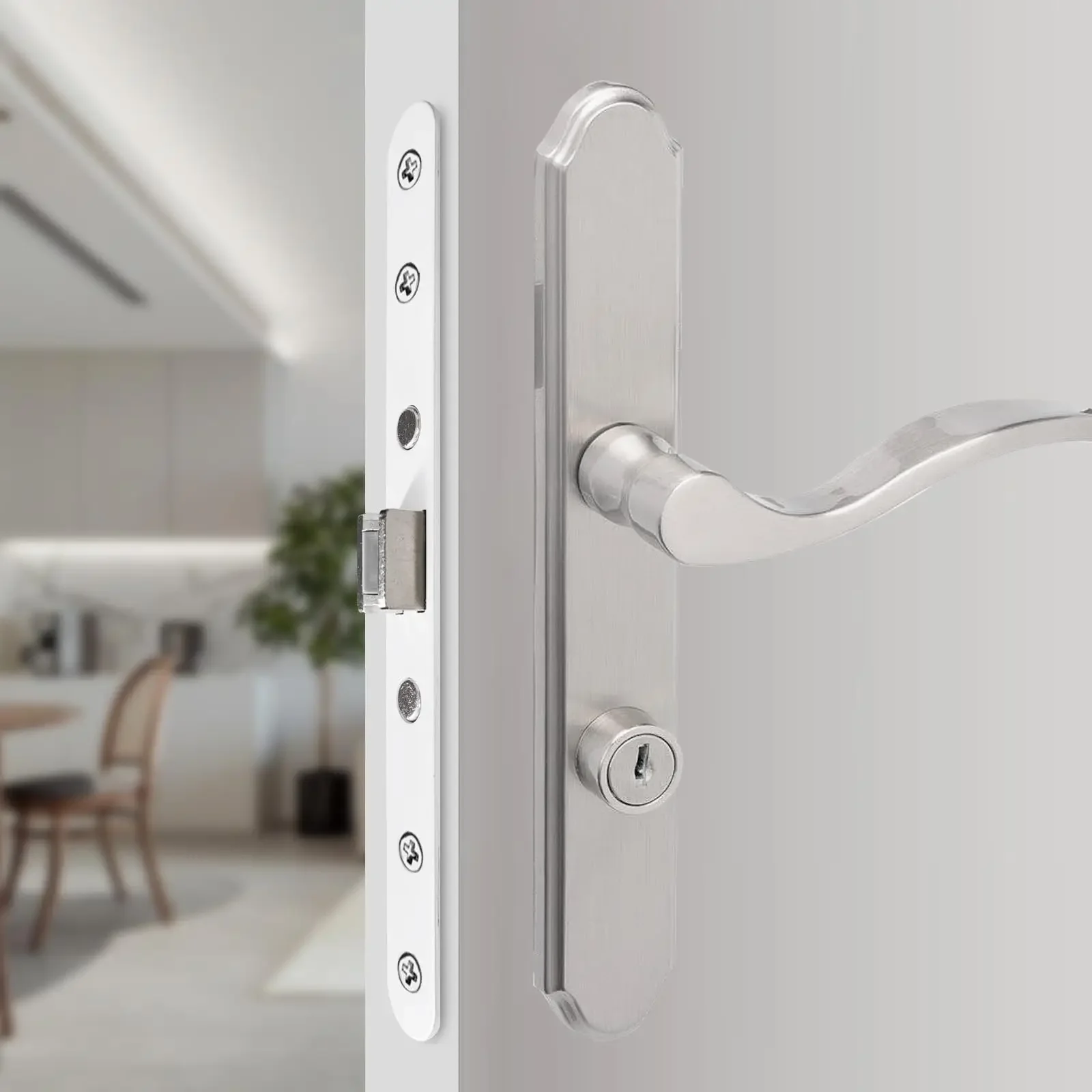 Zinc Alloy Lock Body Storm Door 2 Piont Mortise Lock Body Replacement Fit for Pella Storm Door Handle Set Part Hardware