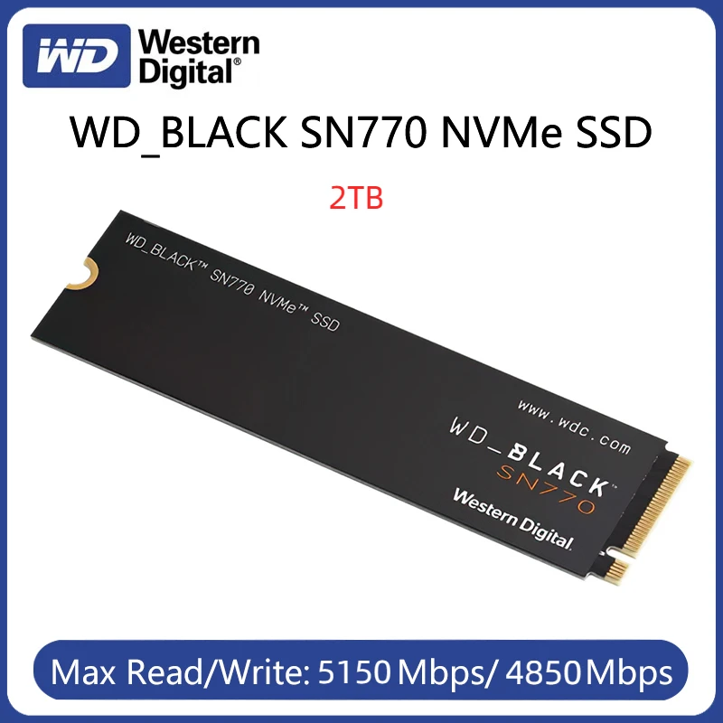 WD-Black SN770 NVMe SSD 2 To Gen4 PCIe M.2 2280 3D NAND Disque dur