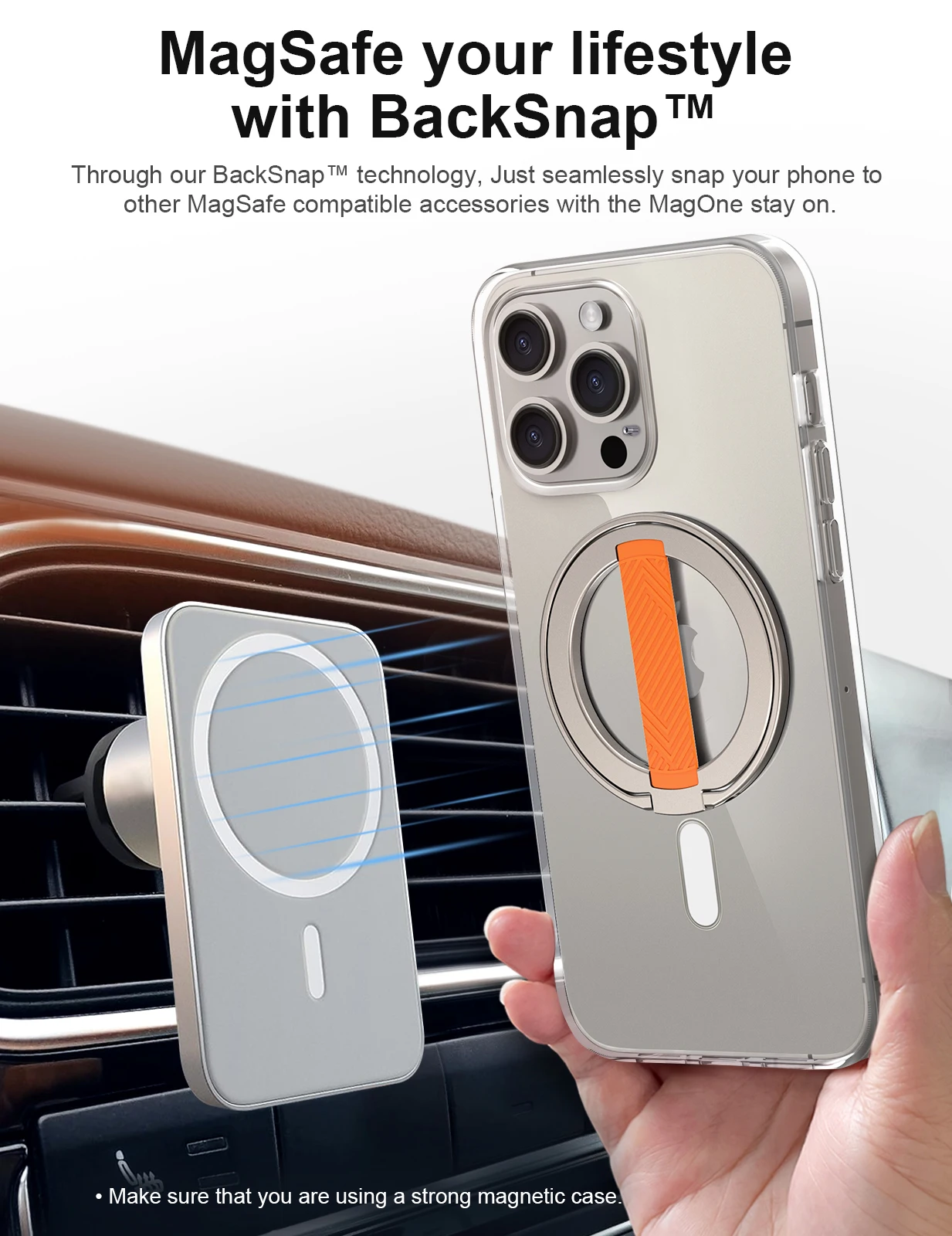 Magsafe 전화 홀더 iPhone 13 14 15에 적합한 EWA 강력한 자기 전화 홀더 306 °   오리엔테이션 휴대폰 홀더