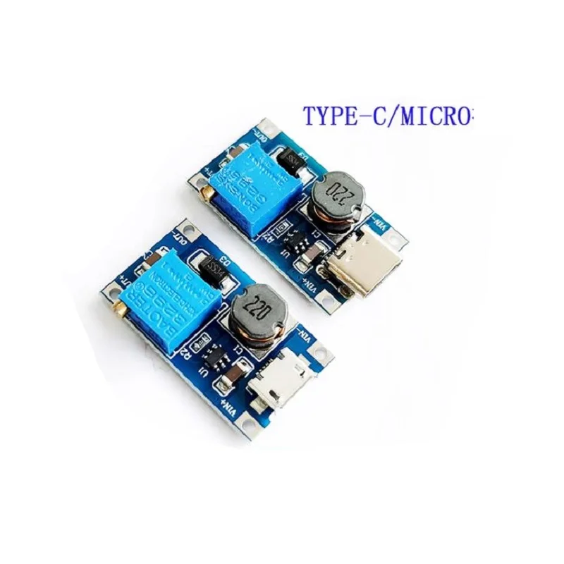 

2A Booster Board DC-DC Booster Module Wide Voltage Input 2/24V Boost 5/9/12/28V Adjustable 2577 Micro TYPE-C interface