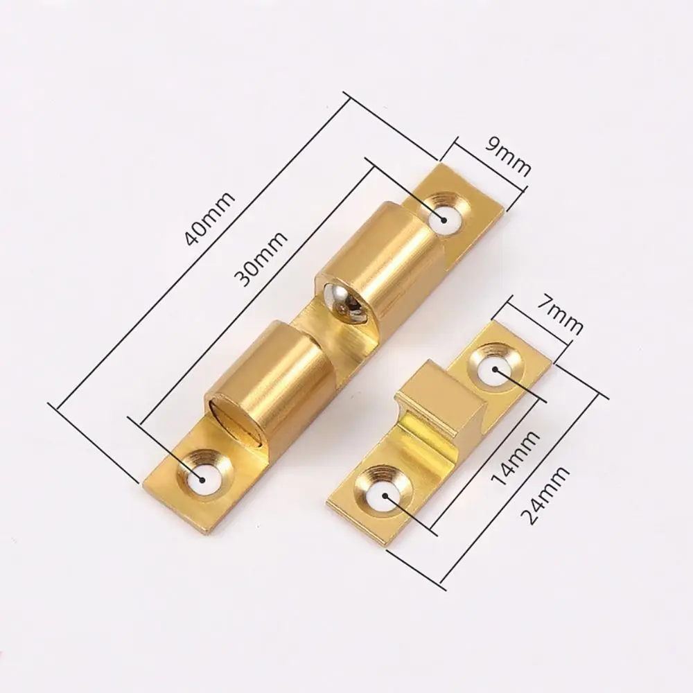 Door Latch 40/50/60/70mm Brass Copper Double Spring Steel Ball Catch Furniture Cabinet Door Damper Buffer Adjustable Tension