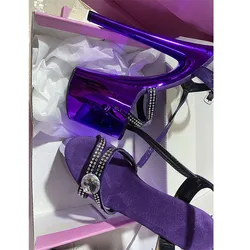LAIJIANJINXIA New 8 Inches Purple Platform Women's Shoes Sexy Stage Show 20 CM High Heels Sandals Nightclub Pole Dance Shoes