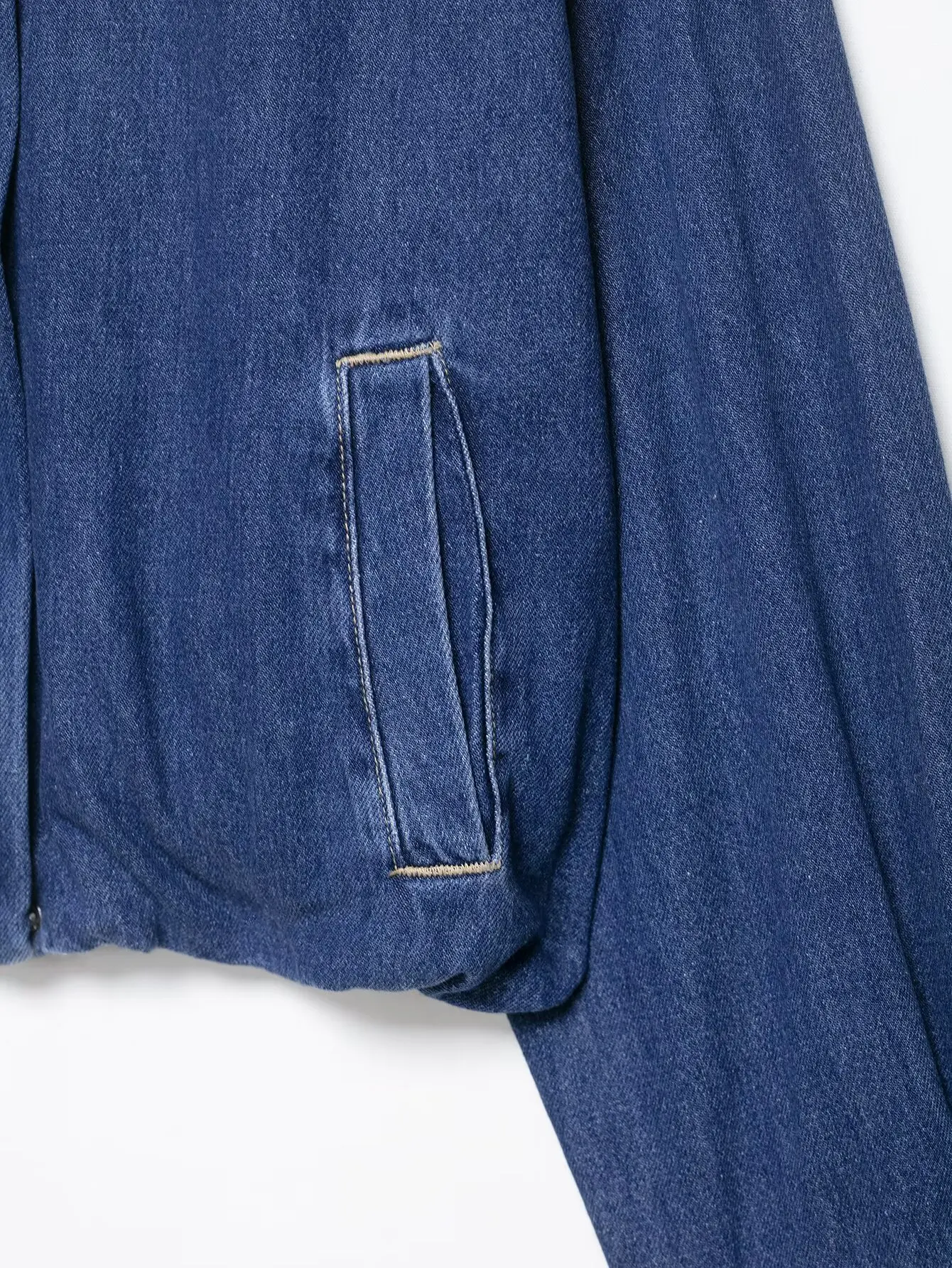 Women'S Autumn Fashion Denim Jackets Coat Blue TurtleNeck Long Sleeves Pockets Zipper Female Jackets Streetwear Short Coats