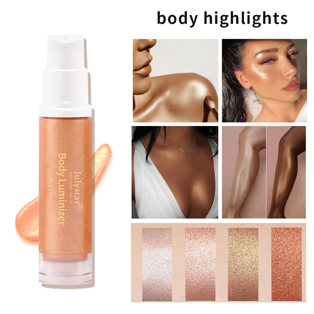 

4 Colors Shimmer Spray Highlighter Illuminator Face Contouring Brighten Body Bronzer Glitter Liquid Highlight Makeup Cosmetic
