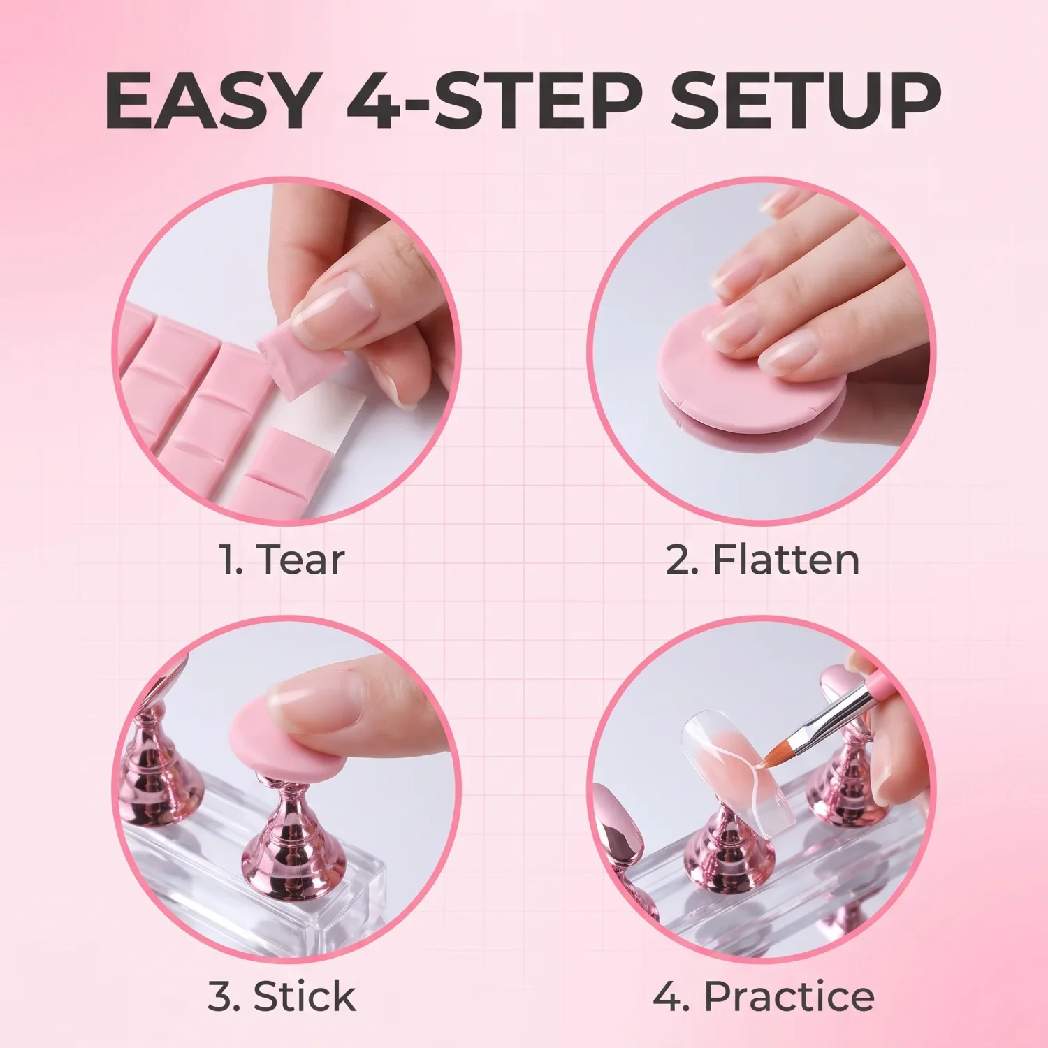 Nail Art Creativity Kit | Complete Set with Brushes, Dotting Pens, Practice Holder & Adhesive Putty