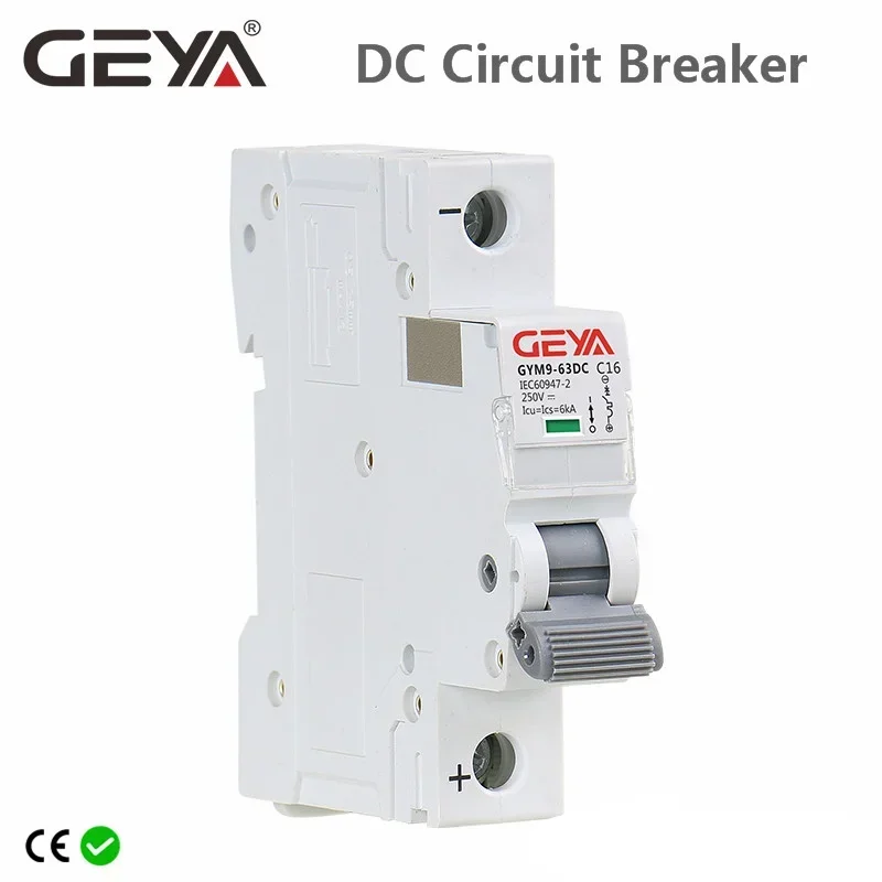 

GEYA Din Rail DC MCB 6KA 1P 250V Mini Circuit Breaker DC 6A 10A 16A 20A 25A 32A 40A 50A 63A