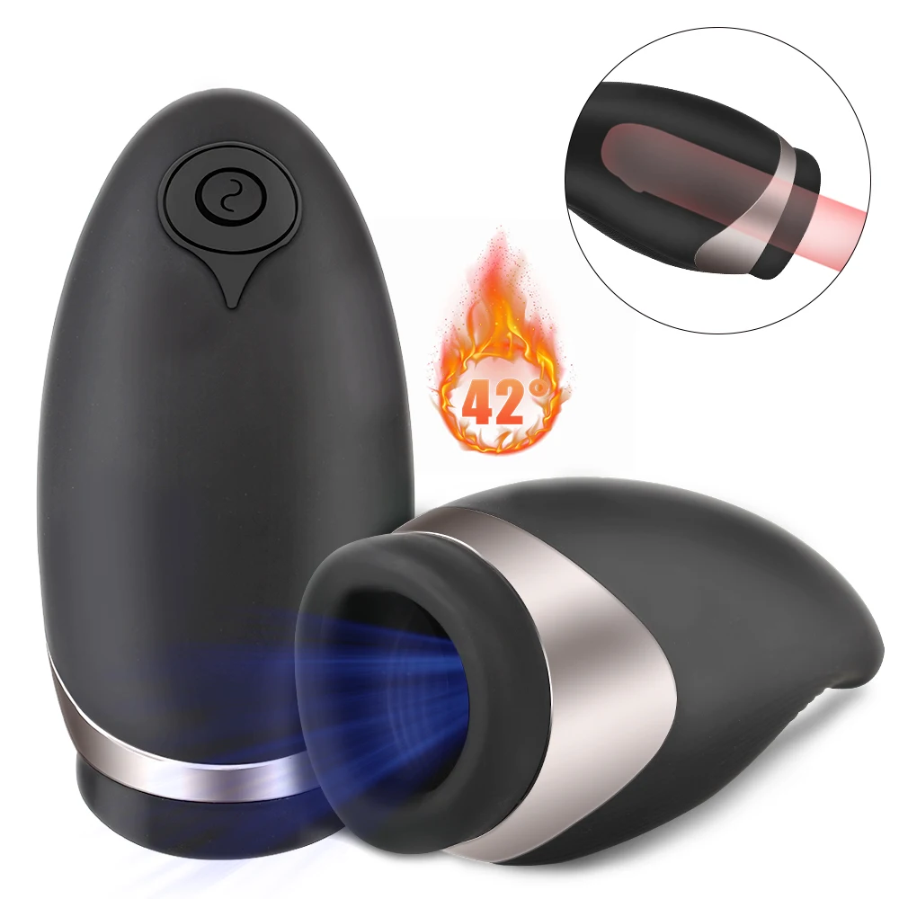 Automatic Heated Mouth Male Masturbator Sucking Vibrator Blowjob Oral Massager Penis Trainer 9 Modes Sex Toys For Men Erotic