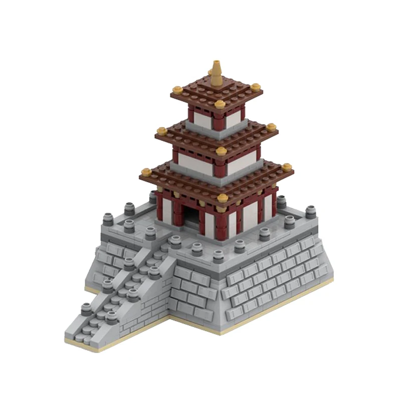 

Строительные блоки MOC в средневековом китайском стиле, старинная пагода, архитектура, уличный вид, замок, строительные игрушки для детей, подарки