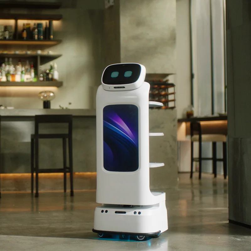 Robot intelligente per la consegna di cibo per hotel e ristoranti Servizio di benvenuto pubblicitario con dialogo vocale - immagine 4