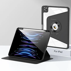 Magnetic Rotating Detachable Back Case for Pro 12.9 2020-2022 (Black)