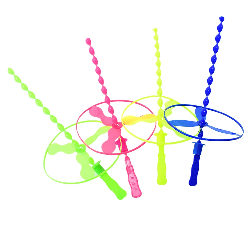 10/20pcs Colorful Bamboo Dragonfly Plastic Hand Push Flying Toys Kids Birthday Party Favors Guests Treat Goodie Pinata Fillers