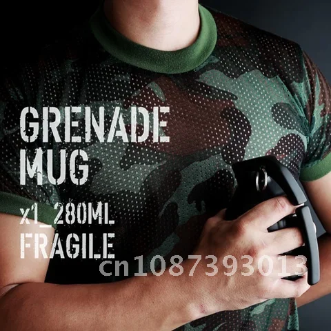 

Novelty Ceramic Tea Cup Creative Hand Grenades Mug Coffee Cup with Lid Funny Tumbler Weapon Shape Mugs