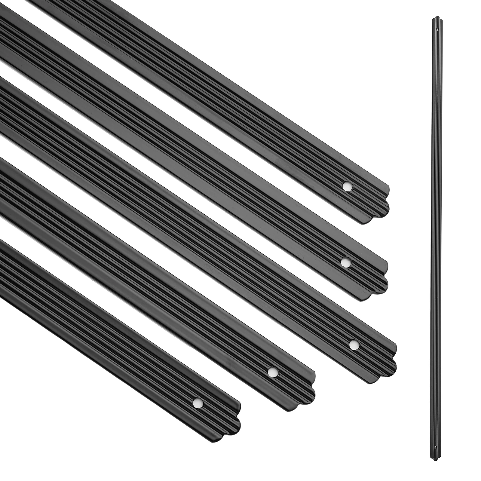 50 Stück Aluminium-Deckbaluster 32,25 x 1 x 0,1 Zoll flaches gerilltes Verandageländer für Treppendeck und Treppengeländer – Detail 3