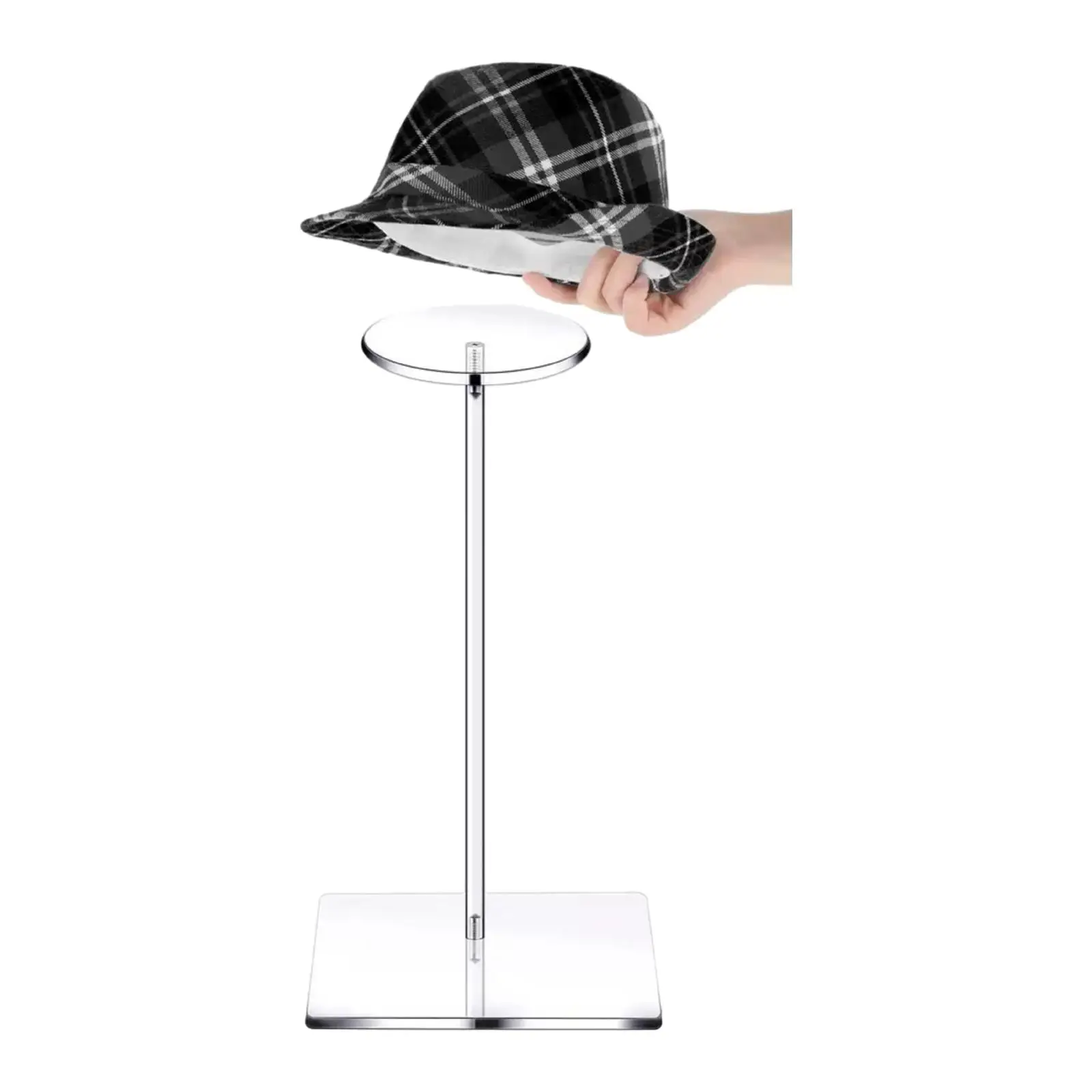 Acrylic Hat Stand Hat Display Rack Clear Wig Stand Freestanding Baseball Hat Rack for Jewelry Various Hats Wig Cowboy Hat Market