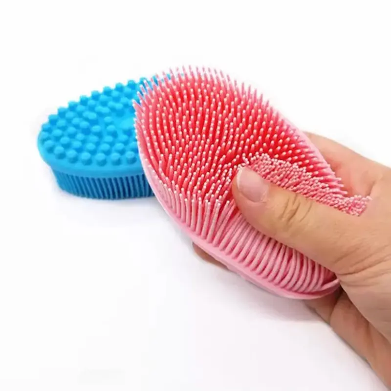 Silicone Body Brush Baby Shower Sponge Dry Massage Bath Towel for Body Bast Silicone Body Scrubber  Back Scrubber 5