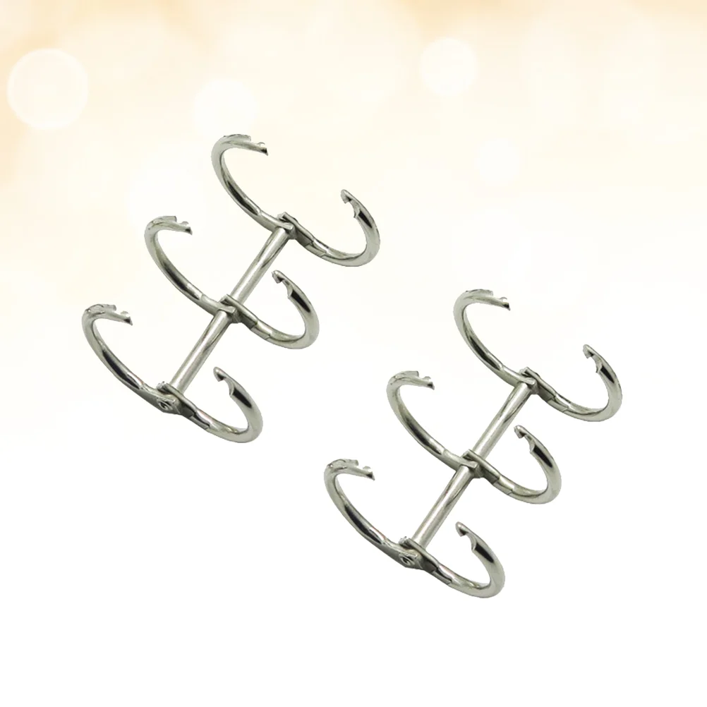 

6 Pcs Scrapbooking Binder Photo Album Rings Loose-leaf Split Hinged Metal 3-rings