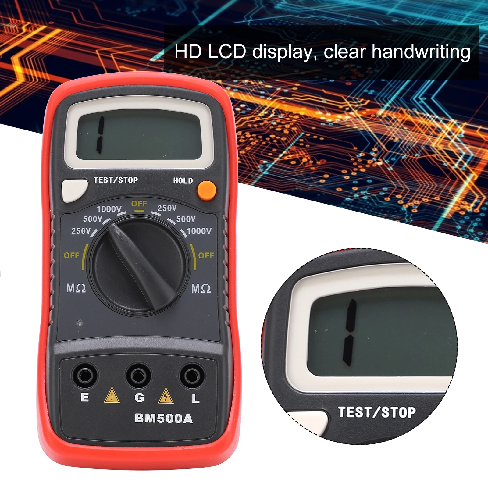 BM500A 1000V LCD Resistance Tester Digital Insulation Resistance Meter Megohm Meter resistance tester