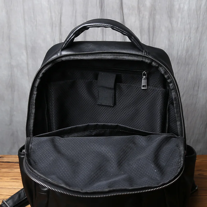 NZPJ Genuine Leather Men Backpack Fashionable Top Layer Cowhide Backpack Large Capacity Computer Bag Suitable For 16 Inch Laptop