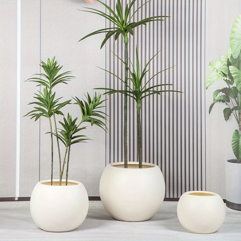 Indoor Outdoor Round Flower Pots, Lightweight Unbreakable Plastic Planters for Garden,  Balcony & Home Flower Planting - 2
