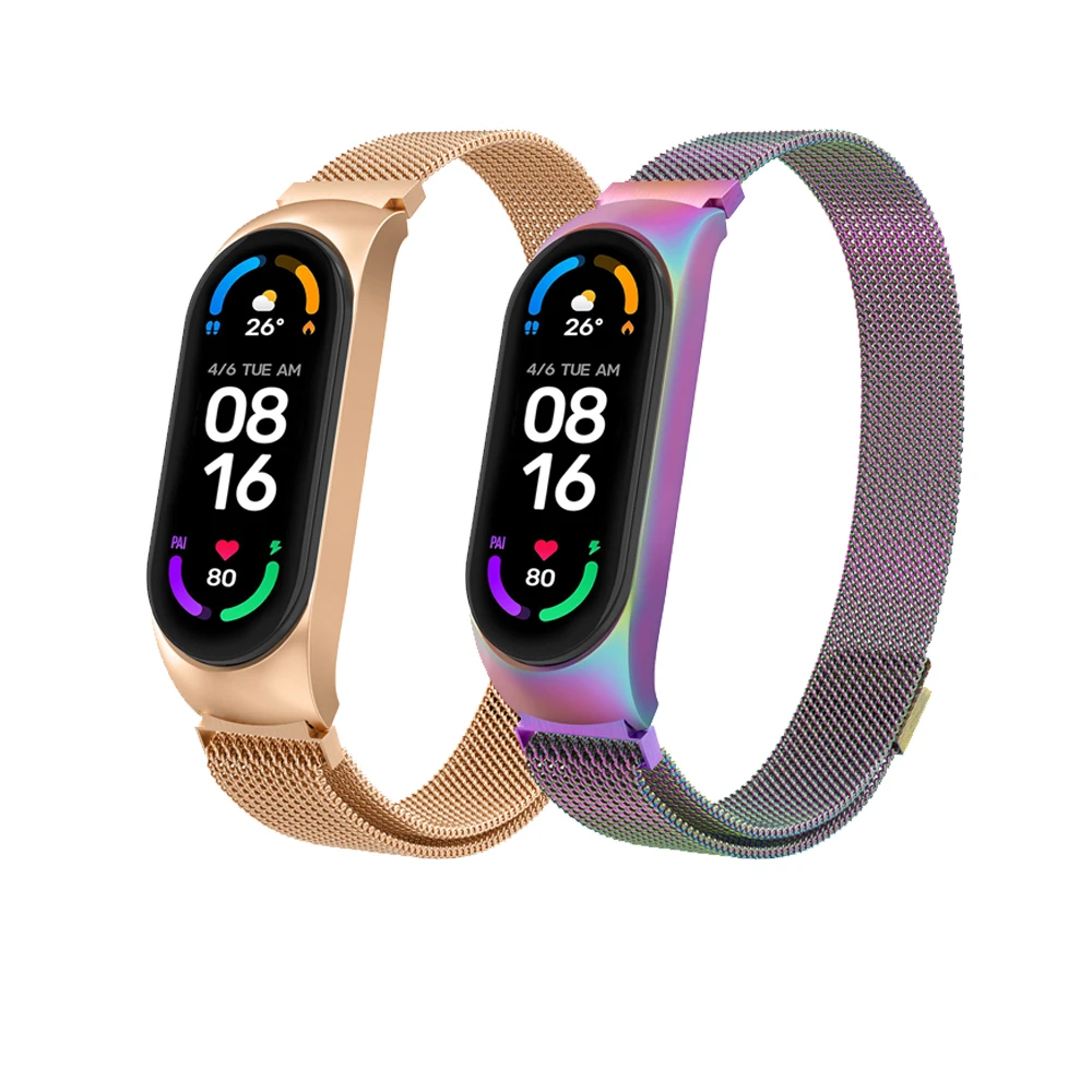 

2pcs/lot Metal Strap For Xiaomi Mi Band 7 Watch Band Bracelet For Xiaomi Mi Band 7 Strap Wristband Stainless Steel Watchband