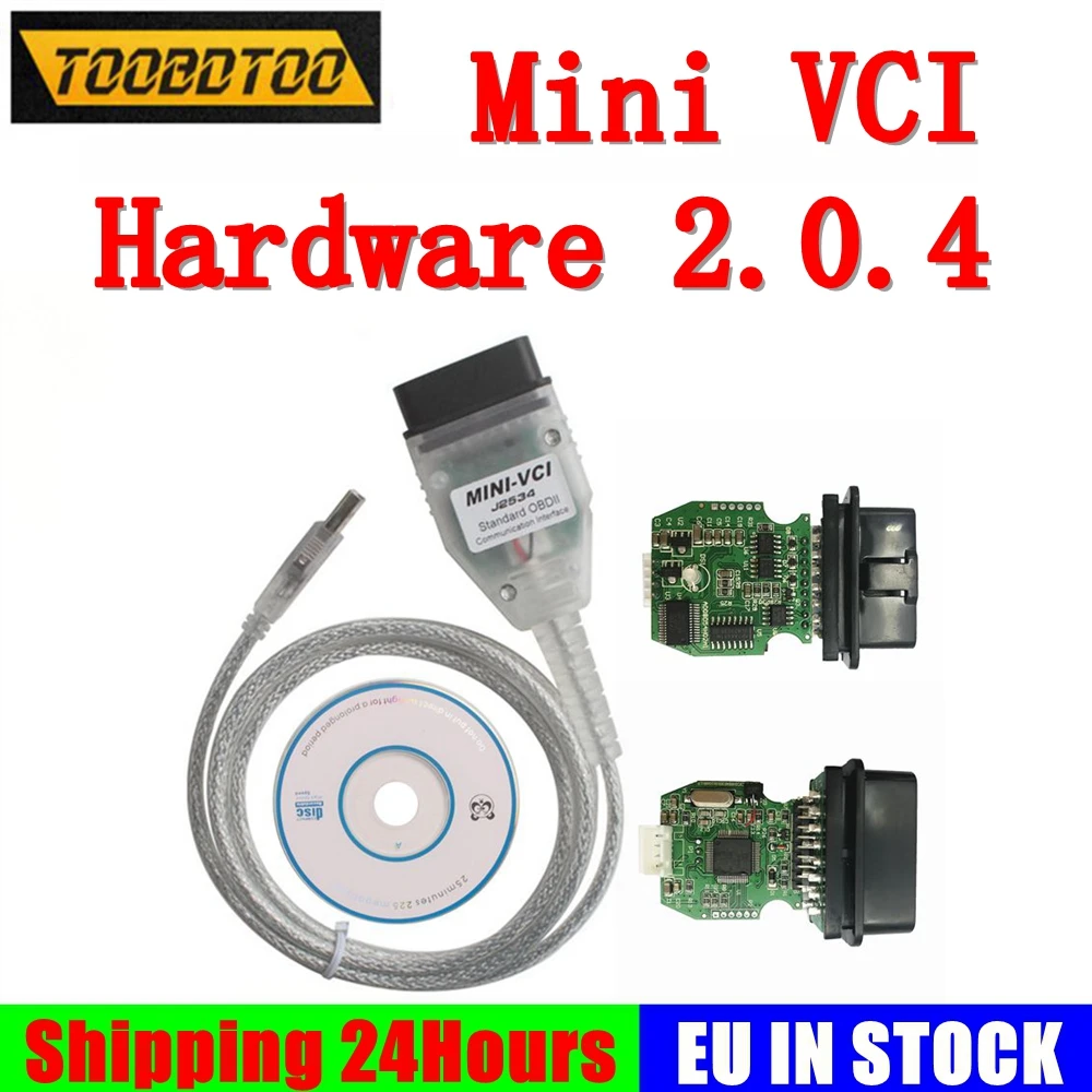 도요타 MINIVCI 진단 도구, K-라인 및 CAN-BUS 지원, 미니 VCI V2.0.4 실제 펌웨어, J2534 Techstream V18.00.00 FTDI FT232RL