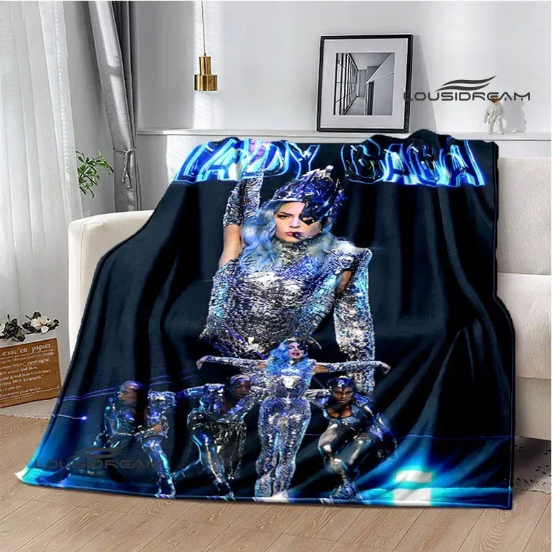 Star Lady-Gaga printed blanket warm flannel blankets soft and comfortable blanket home travel blanket bed linings birthday gift 4
