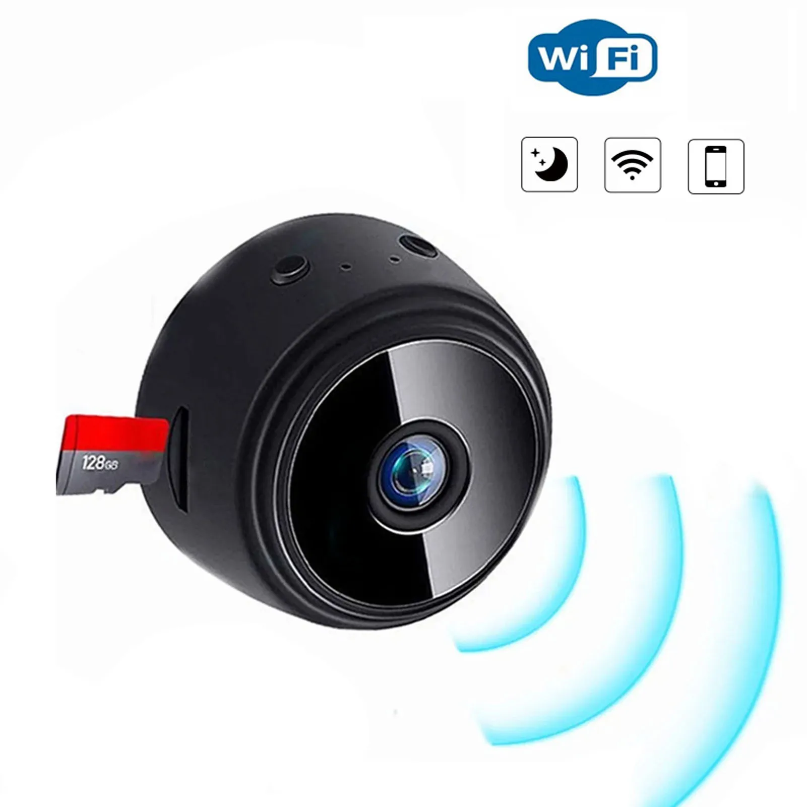 Mini Caméra Sans Fil Wifi, Caméra De Surveillance Secrète 1080P
