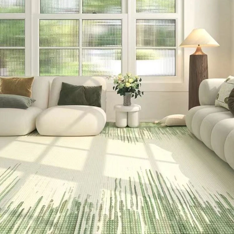Light Luxury Living Room Coffee Table Soft Carpet Green Fresh Bedroom